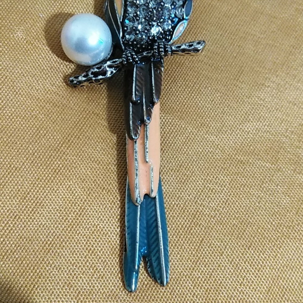 Parrot Freshwater Pearl Brooch Pin NWOT - Picture 5 of 9
